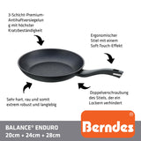 Berndes Pfannen Set Induction Enduro 4tlg. - frypan 20 cm, 24 cm & 28 cm – mit Pfannenwender - allherdtauglich - Bratpfanne mit extrem robuster 3-Schicht- Antihaftversiegelung – kratzfest - ohne PFAS