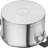 ZWILLING Simplify Kochtopfset, 5-teilig, Mit integriertem Sieb im Deckel, Glasdeckel, Induktionsgeeignet, unbeschichtet, Edelstahl, Silber-Schwarz