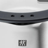 ZWILLING Simplify Kochtopfset, 5-teilig, Mit integriertem Sieb im Deckel, Glasdeckel, Induktionsgeeignet, unbeschichtet, Edelstahl, Silber-Schwarz