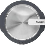 ZWILLING Simplify Kochtopfset, 5-teilig, Mit integriertem Sieb im Deckel, Glasdeckel, Induktionsgeeignet, unbeschichtet, Edelstahl, Silber-Schwarz