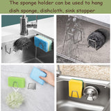 通用 2 Stücke Schwammhalter Spülbecken 304 Edelstahl Schwammhalter Küche Selbstklebend Sponge Holder kitchen sink Wasserdicht Spülschwamm Halterung Spülbecken Spülschwammhalter Küchenschwammhalter