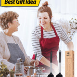 Pfannenwender aus Silikon, robust, antihaftbeschichtet, geschlitzt, hitzebeständig, BPA-frei, ideales Kochgeschirr für Fisch, Eier, Pfannkuchen, schwarz, 2 Stück