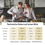Hoffmann Aluguss Bratpfanne 28 cm Induktion Hoher Rand 7 cm Innenhöhe I Pfanne Induktionsherd I Schmorpfanne 28cm I Abnehmbarer Griff Hochrandpfanne