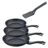 Berndes Pfannen Set Induction Enduro 4tlg. - frypan 20 cm, 24 cm & 28 cm – mit Pfannenwender - allherdtauglich - Bratpfanne mit extrem robuster 3-Schicht- Antihaftversiegelung – kratzfest - ohne PFAS