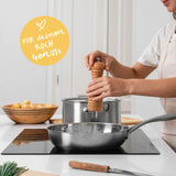 SILBERTHAL Pfannen Set 3 teilig - Edelstahlpfanne Unbeschichtet - 20, 24 und 28 cm - Induktionsgeeignet - Backofenfest bis 400° und spülmaschinengeeignet