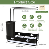 VFANDV Spülbecken Organizer, Küchen Spüle Sink Organizer aus Edelstahl, Selbstentleerende Spülorganizer, Abnehmbare Schwammhalter und Spüllappenhalter Küchenzubehör (Schwarze Upgrade-Version)