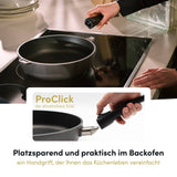 Hoffmann Aluguss Bratpfanne 28 cm Induktion Hoher Rand 7 cm Innenhöhe I Pfanne Induktionsherd I Schmorpfanne 28cm I Abnehmbarer Griff Hochrandpfanne