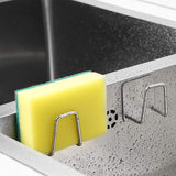 通用 2 Stücke Schwammhalter Spülbecken 304 Edelstahl Schwammhalter Küche Selbstklebend Sponge Holder kitchen sink Wasserdicht Spülschwamm Halterung Spülbecken Spülschwammhalter Küchenschwammhalter